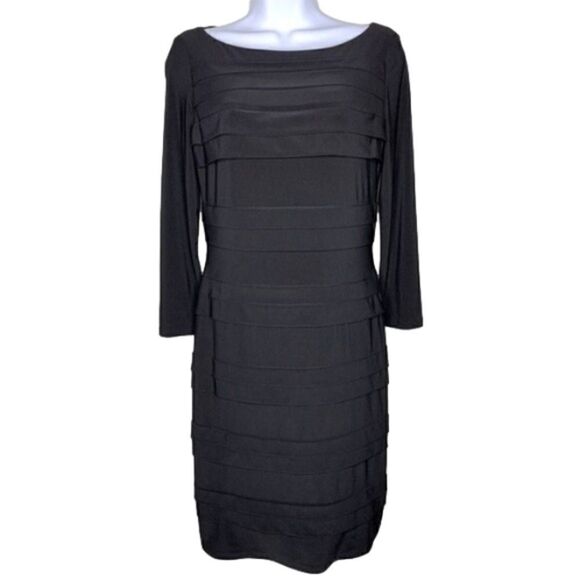 Black Midi Dress 3/4 Sleeve Size 4 by American Living - Picture 1 of 8